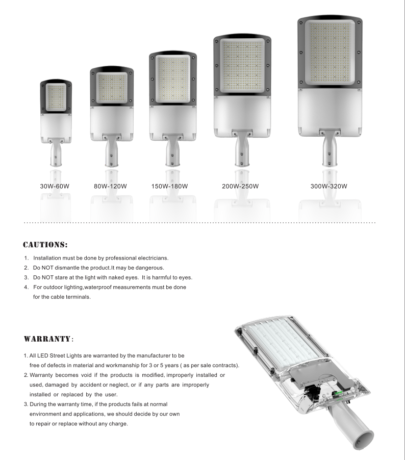 250w led street light head
